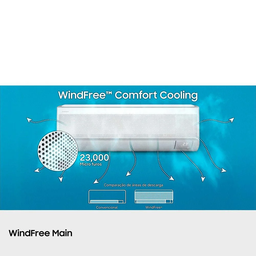 Imagem 2 de 5 do produto Ar Condicionado Split Hi Wall Windfree Ai Pro Samsung Inverter 12.000 Btus Frio 220v R-32