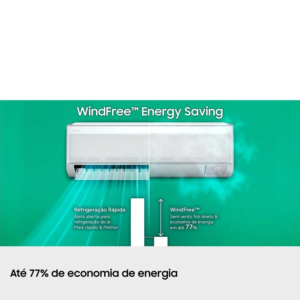 Imagem 4 de 5 do produto Ar Condicionado Split Hi Wall Windfree Ai Pro Samsung Inverter 12.000 Btus Frio 220v R-32