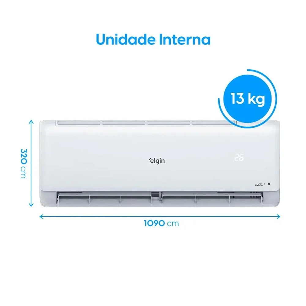 Imagem 2 de 5 do produto Ar Condicionado 24000 Btus Split Hi Wall Inverter Elgin Quente E Frio Eco Iii 220v