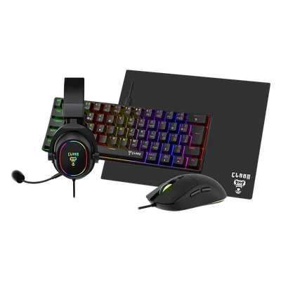 Kit Gamer Darkline - Headset/mouse/teclado/mousepad - Clanm