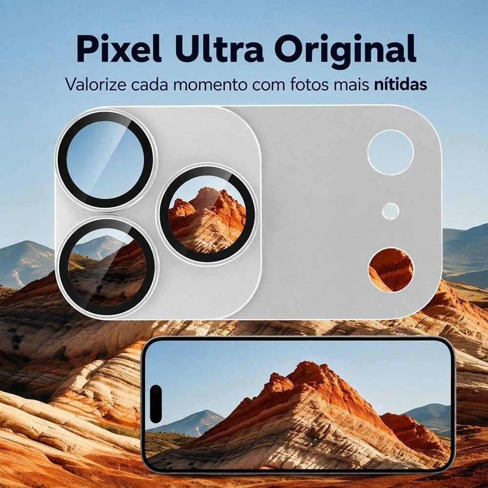 Imagem 2 de 2 do produto Película De Câmera Iphone 18 Pro Max, Magnética,   Iplace, Prata