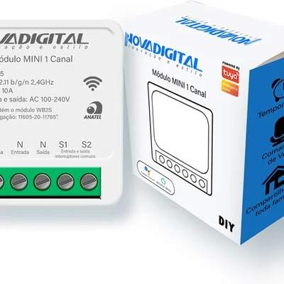 Modulo Rele Automação Wifi 1 Canal 16a Novadigital