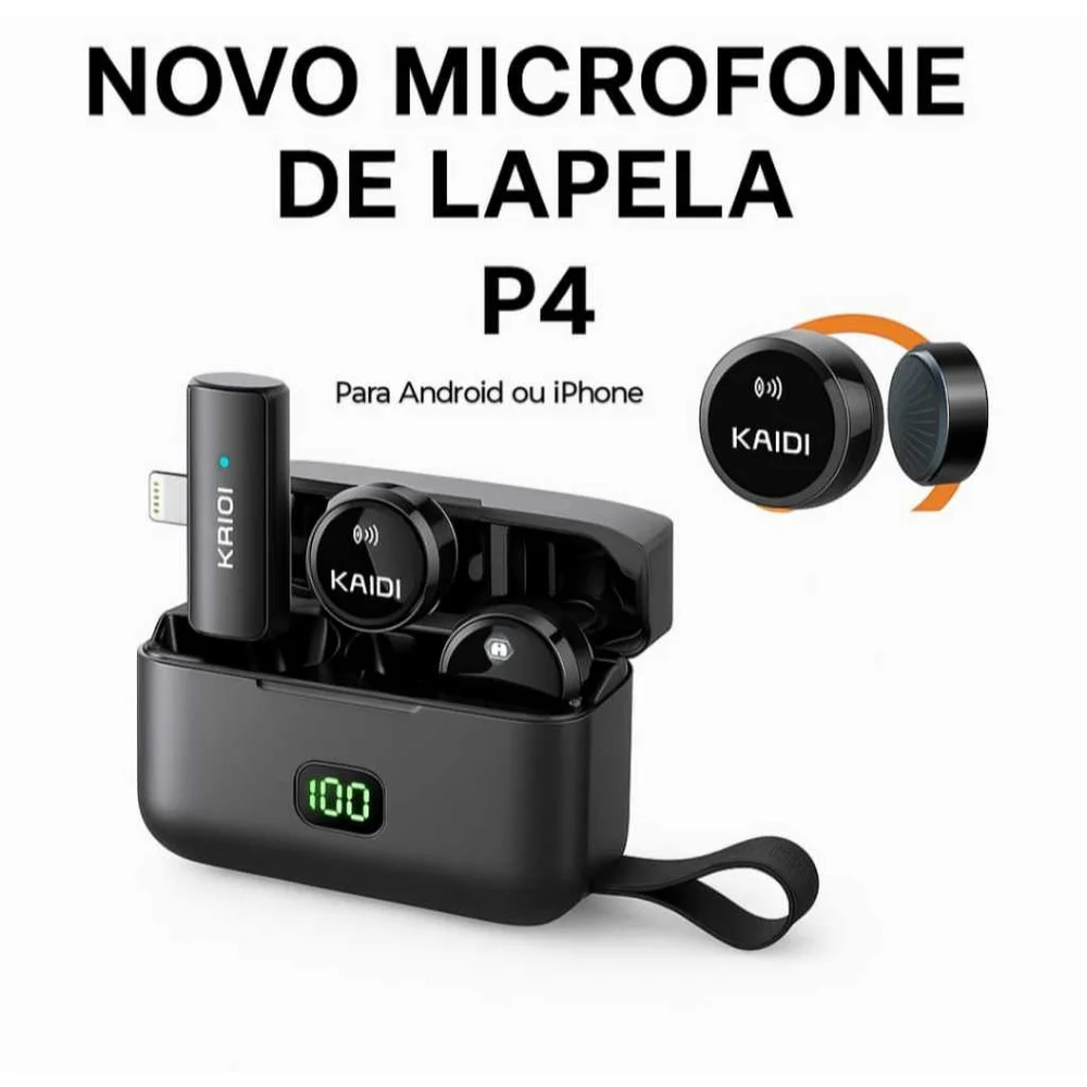 Imagem 2 de 5 do produto Microfone Sem Fio Lapela Kaidi P4-a Tipo A Para Ios - Kmf4