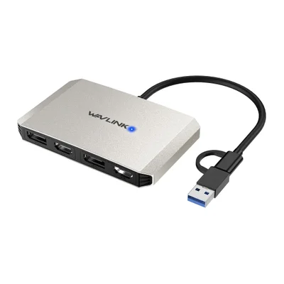 Adaptador Wavlink Usb C Dual Monitor 5k Displayport HDMI 4k