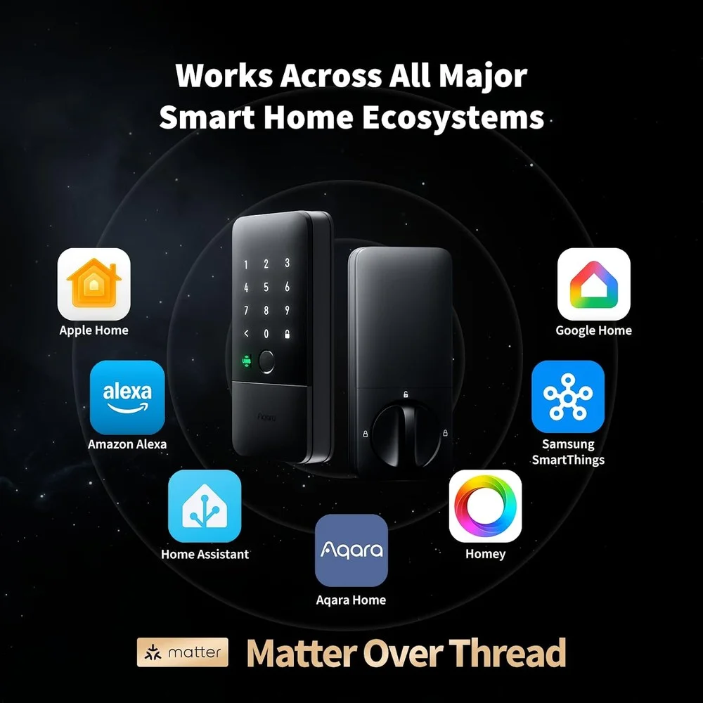 Imagem 2 de 5 do produto Aqara Fechadura Inteligente U400 Apple Home Key Preta