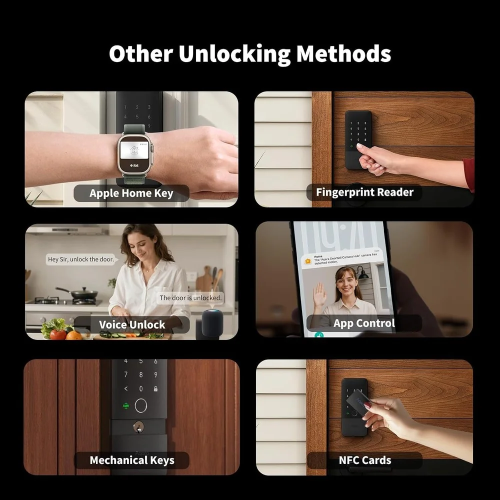 Imagem 4 de 5 do produto Aqara Fechadura Inteligente U400 Apple Home Key Preta