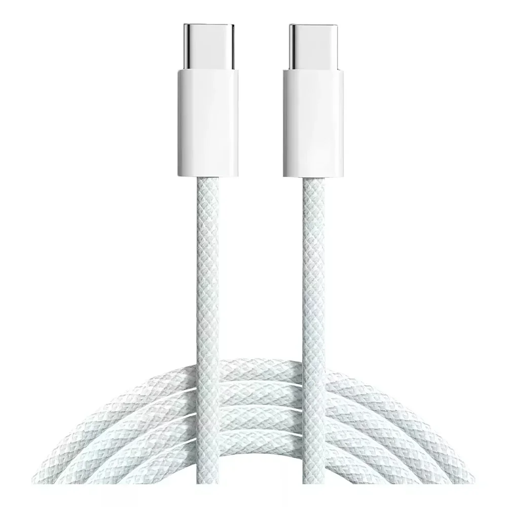 Imagem 1 de 2 do produto Cabo Tipo C Para Tipo C Branco Reforcado Carga Rapida