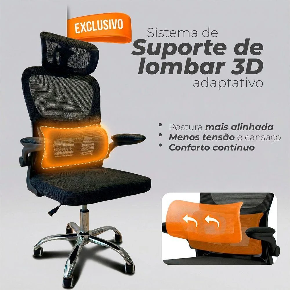 Imagem 2 de 5 do produto Cadeira De Escritório Diretor Oficial Atenas Preto
