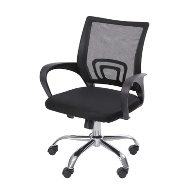 Cadeira Escritório Diretor W-120 Or Design Encosto Tela Mesh Preta