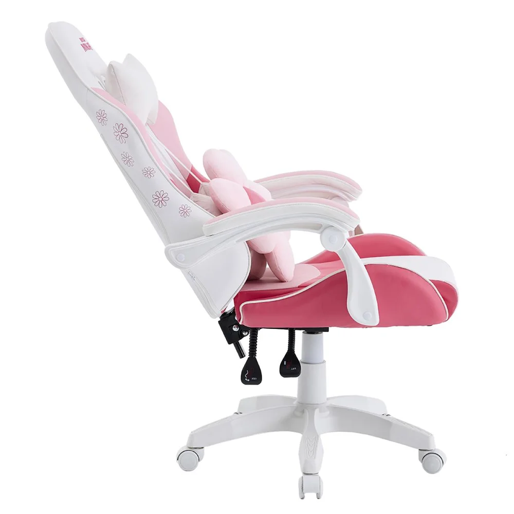Imagem 2 de 5 do produto Cadeira Gamer Ninja Hana, Reclinável, Branca E Rosa, Gn-ch-hnr0dpwl