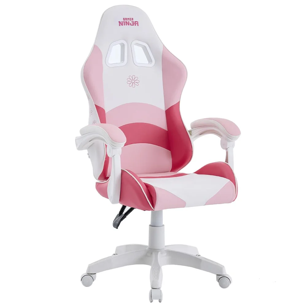 Imagem 3 de 5 do produto Cadeira Gamer Ninja Hana, Reclinável, Branca E Rosa, Gn-ch-hnr0dpwl