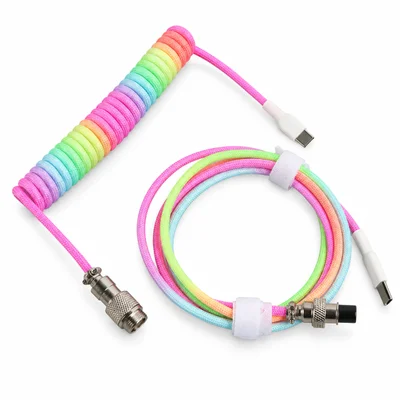 Cabo Nylon Aviador Enrolado P/ Teclado Mecânico Colorido