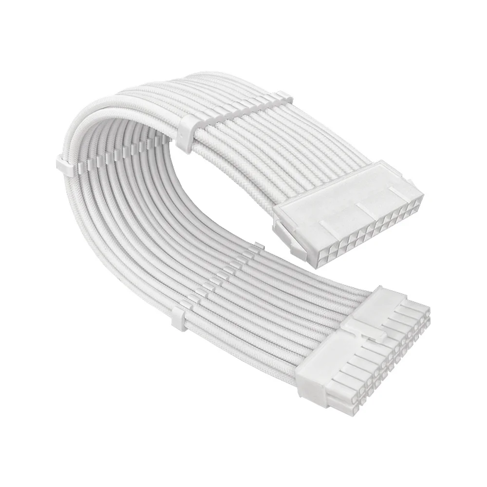 Imagem 3 de 5 do produto Cabo Extensor Atx 24 Pinos Sleeved Full White Para Fonte PC