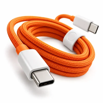 Cabo Tipo C Turbo Trançado 60w Compatível Iphone 16, 17 E 18 Cor:laranja