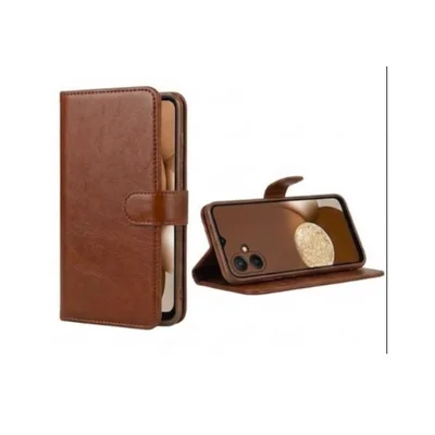Capa Carteira Galaxy A07 4g Marrom Flip Porta Cartão Proteção