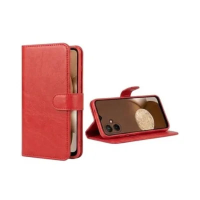 Capa Carteira Galaxy A07 4g Vermelho Flip Porta Cartão Proteção