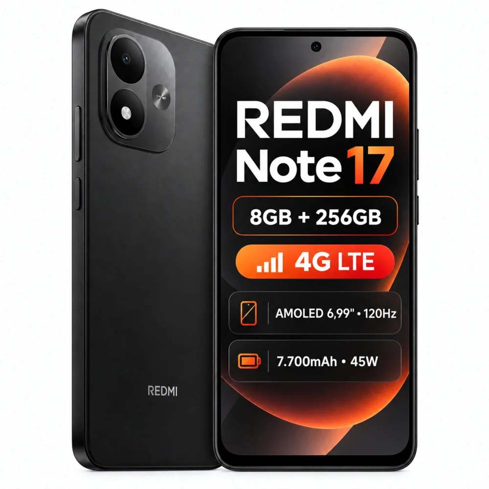 Smartphone Xiaomi Redmi Note 17 4g Global 256gb 8GB Ram AmoLED 6,99" 120hz Preto