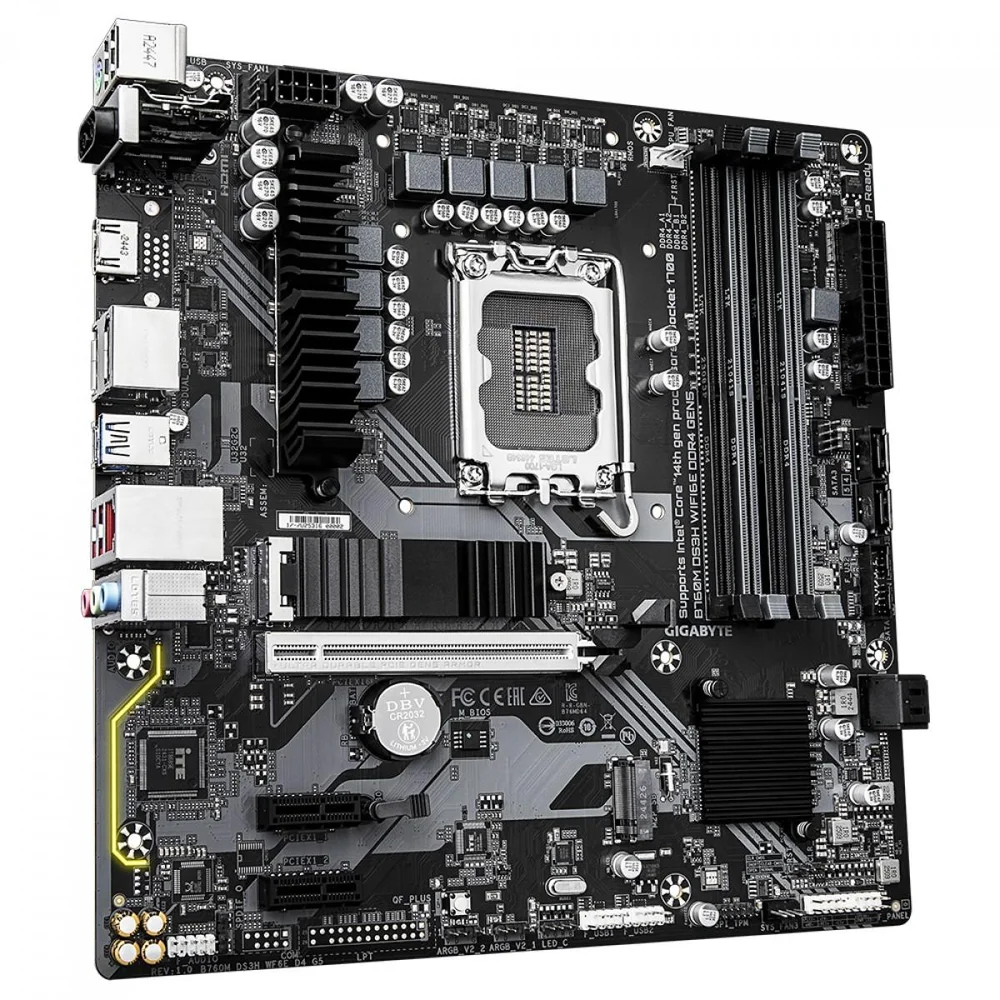Imagem 3 de 4 do produto Placa Mãe Gigabyte B760m Ds3h Wifie Ddr4 Gen5, Chipset B760, Intel LGA  1700, M-atx, Ddr4