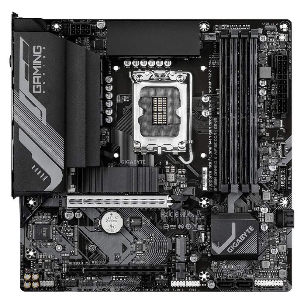 Imagem 2 de 4 do produto Placa Mãe Gigabyte B760m Gaming X Wifi6e Ddr4 Gen5, Chipset B760, Intel LGA  1700, M-atx, Ddr4