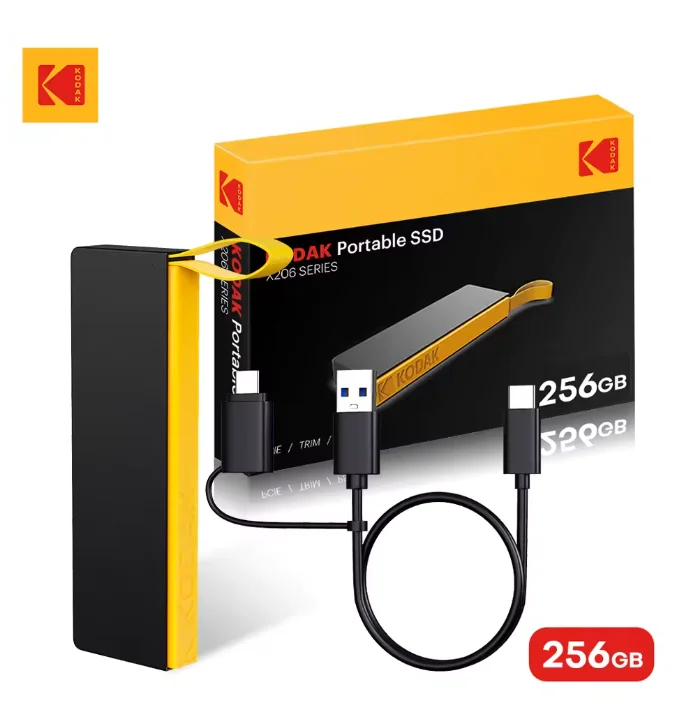 SSD Externo Kodak X206 256gb Usb-c, 1000mb/s Portátil