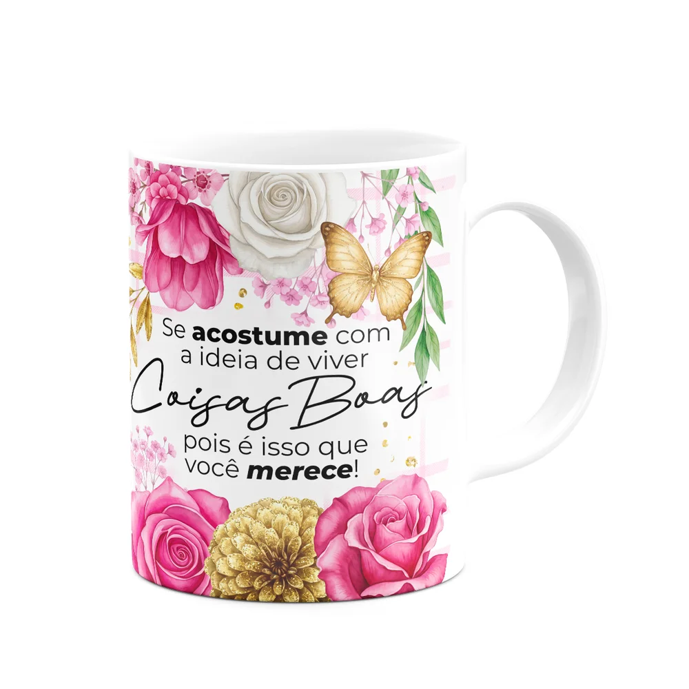 Imagem 4 de 5 do produto Caneca Floral Positividade - Se Acostume