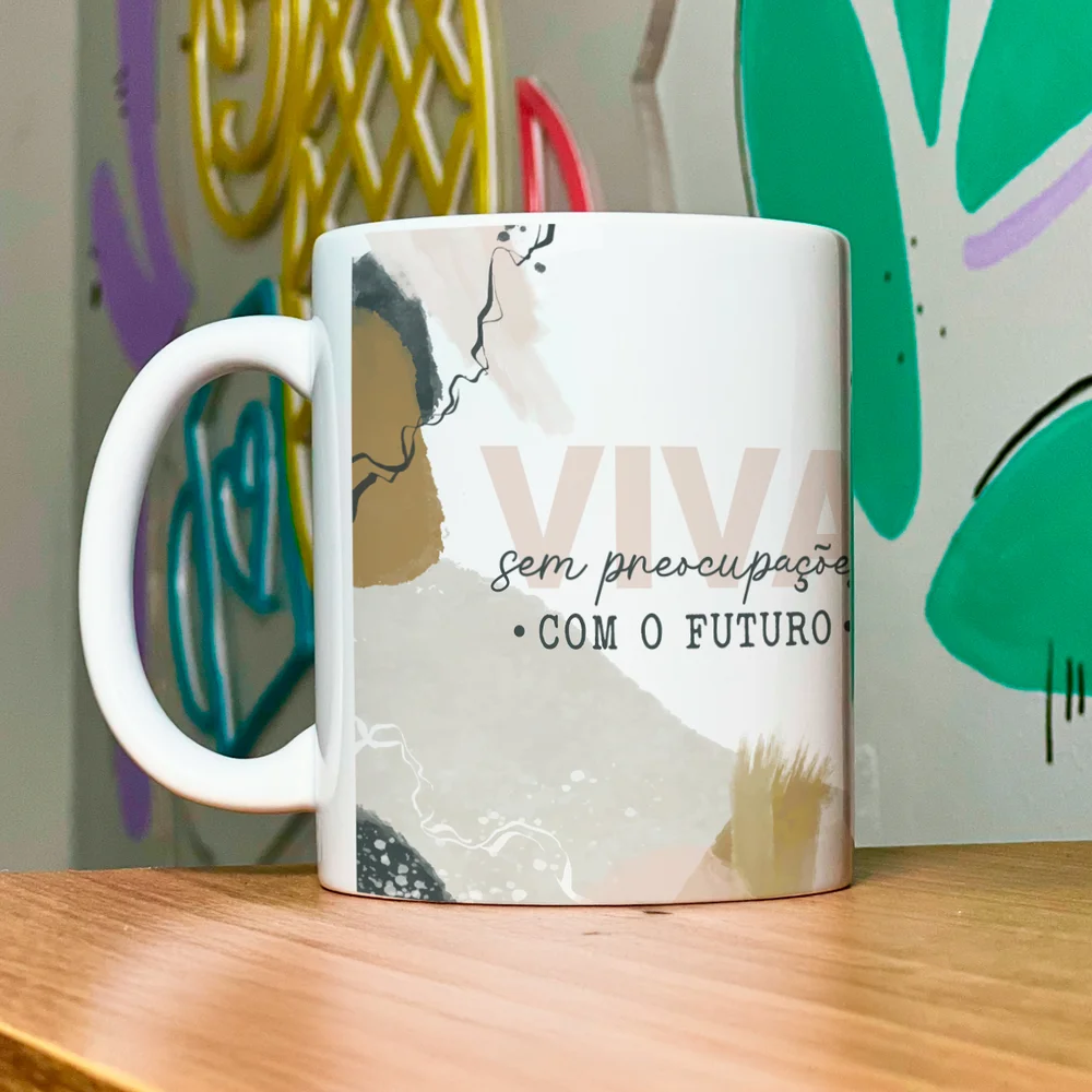 Imagem 2 de 5 do produto Caneca Positividade - Viva Sem Preocupações Com O Futuro
