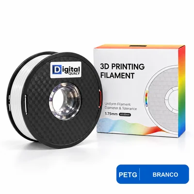 Filamento Petg 1kg Digital Qualy 1.75mm Para Impressora 3d Alta Resistência Branco