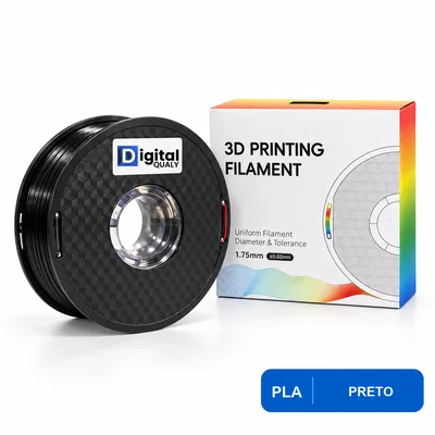 Filamento Pla 1kg Digital Qualy 1.75mm Para Impressora 3d Alta Precisão Preto