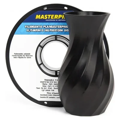 Filamento 3d - Pla Silk Preto C/ Glitter 1kg (1.75mm) Der 4