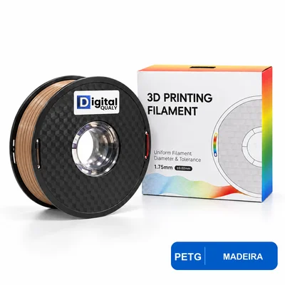 Filamento Petg 1kg Digital Qualy 1.75mm Para Impressora 3d Alta Resistência Madeira