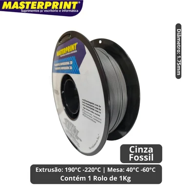 Filamento 3d - Pla Fosco Cinza Fossil 1kg (1.75mm)
