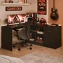 Escrivaninha Em L Para Computador Gamer Preto Roma Madesa