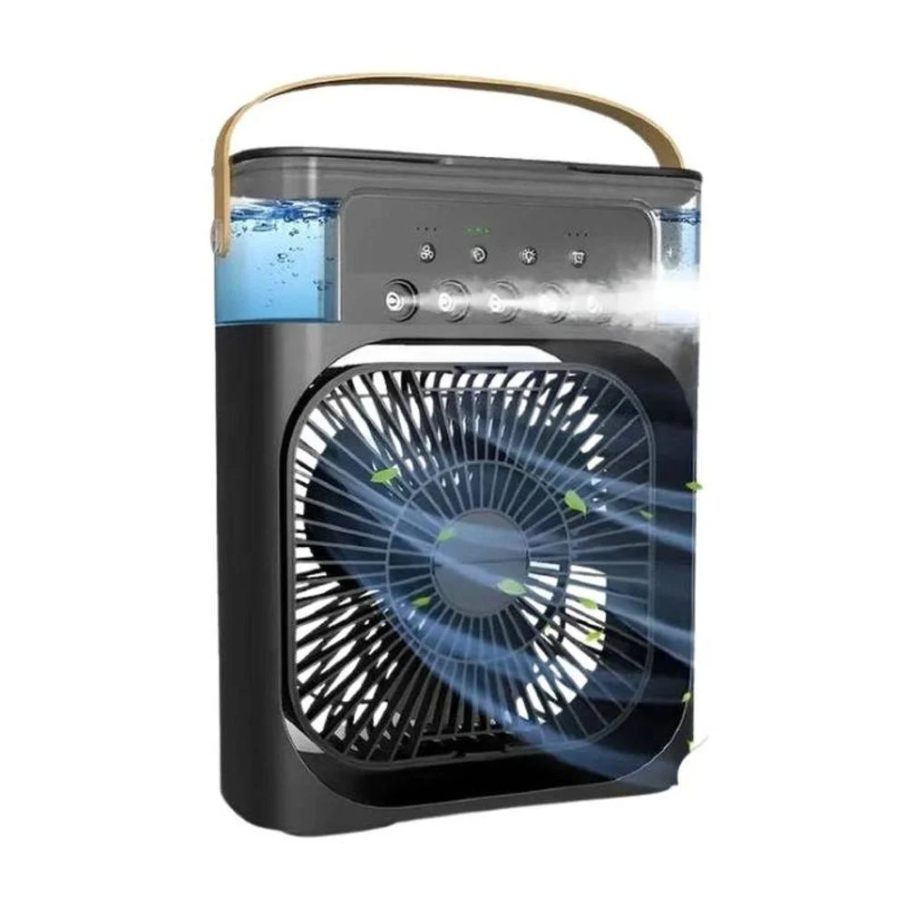 Kit 02 Ventilador Portátil Climatizador 10w 3 Velocidades Preto 5v