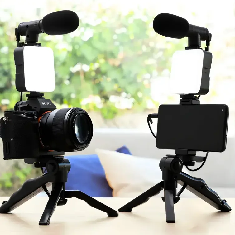 Imagem 3 de 4 do produto Kit Iluminação Microfone Celular Vlog Estúdio Vídeo