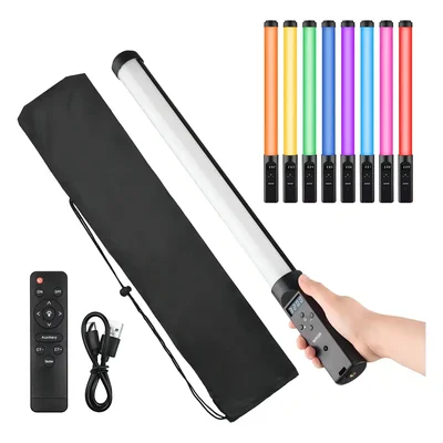 Lâmpada Fotográfica RGB LED 3200k-5500k Efeitos De Tubo Regu Cor Da Estrutura