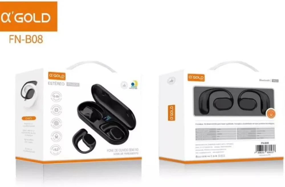 Imagem 3 de 4 do produto Fone Sem Fio Bluetooth 5.3 Esportivo Fn-b08 Gancho Orelha Aberto Estéreo E Resistente