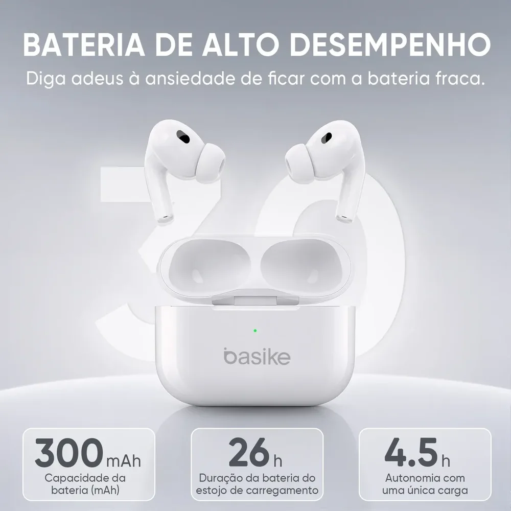 Imagem 2 de 4 do produto Basike Fone De Ouvido Sem Fio Bluetooth Para Bluetooth 5.3