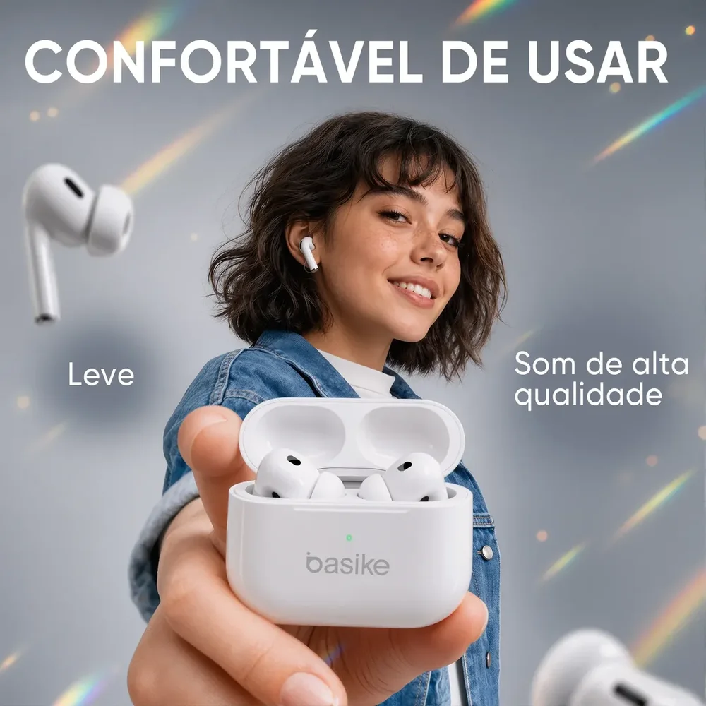 Imagem 3 de 4 do produto Basike Fone De Ouvido Sem Fio Bluetooth Para Bluetooth 5.3