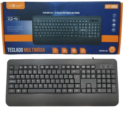 Teclado Multimídia Para Computador Usb Silencioso E Com Descanso De Pulso