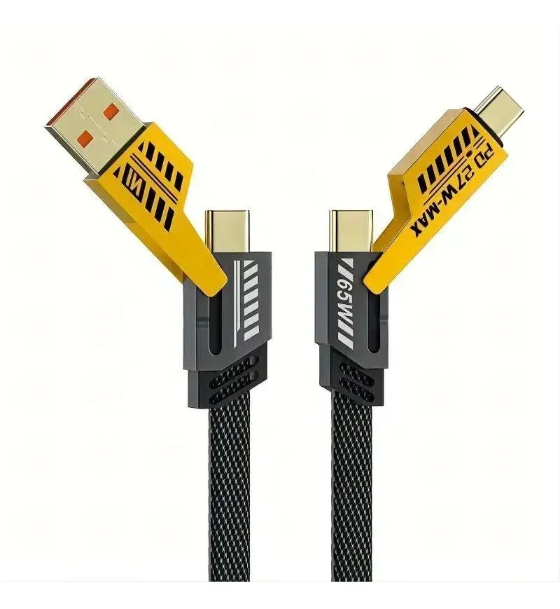 Imagem 1 de 3 do produto Cabo Carregador Turbo 4 Em 1 Peining Pei-j80 - 65w Tipo C / Iphone E Usb / Tipo C