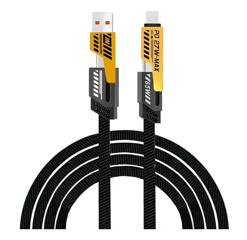 Imagem 3 de 3 do produto Cabo Carregador Turbo 4 Em 1 Peining Pei-j80 - 65w Tipo C / Iphone E Usb / Tipo C
