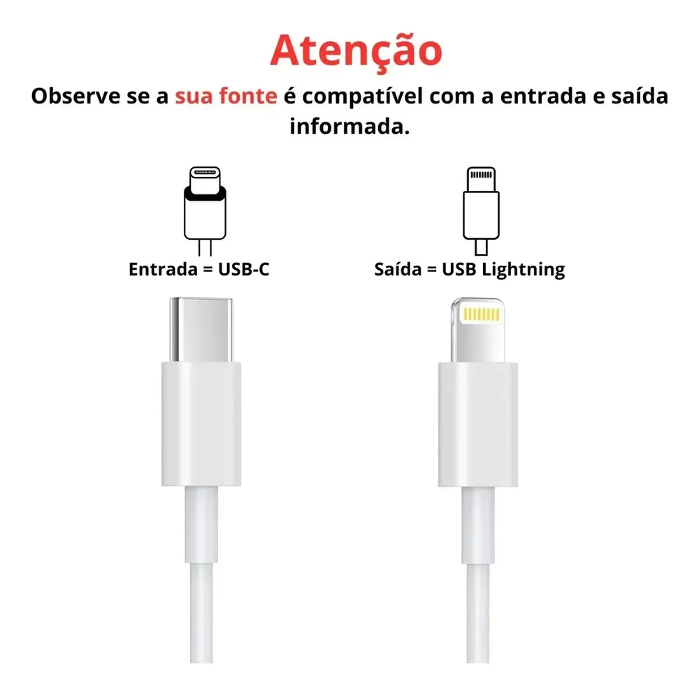 Imagem 3 de 4 do produto Cabo Carregador Usb-c P/ Iphone 7 8 11 12 13 14