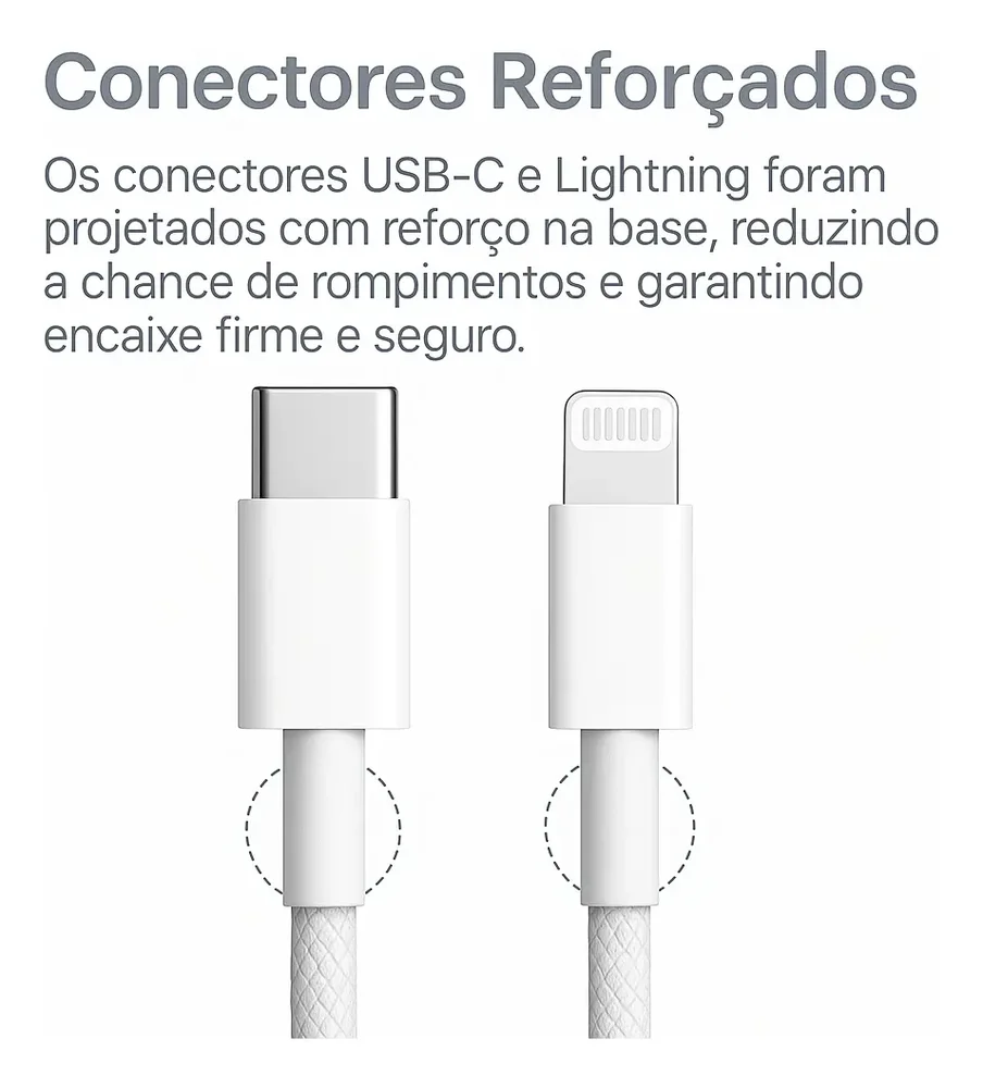 Imagem 4 de 4 do produto Cabo Carregador Usb-c P/ Iphone 7 8 11 12 13 14