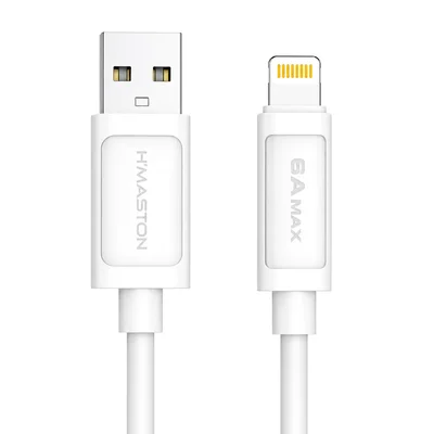 Cabo Carregador Rápido 6a 2 Metros Usb Carregamento Rápido Reforçado Para Android E Iphone H'maston Hb17