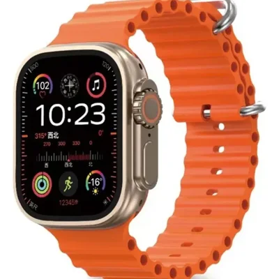 Smartwatch Relógio Inteligente Ultra 9 Max De 2.2" Laranja Com Nfc E Gps
