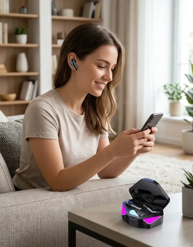 Imagem 3 de 4 do produto Fone Ouvido Bluetooth 5.3 Gamer Starmega St Tws LED Display