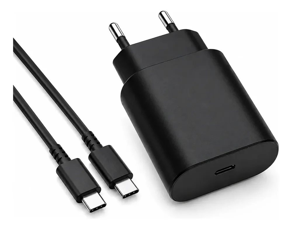 Imagem 1 de 4 do produto Carregador Turbo 25w Tipo- C Com Cabo Usb Celulares Tablets Preto