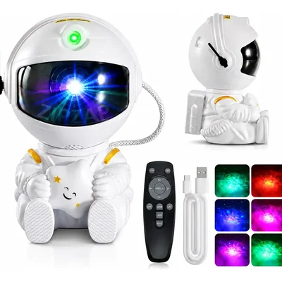 Mini Projetor Galáxia Astronauta LED Luminária Noturna