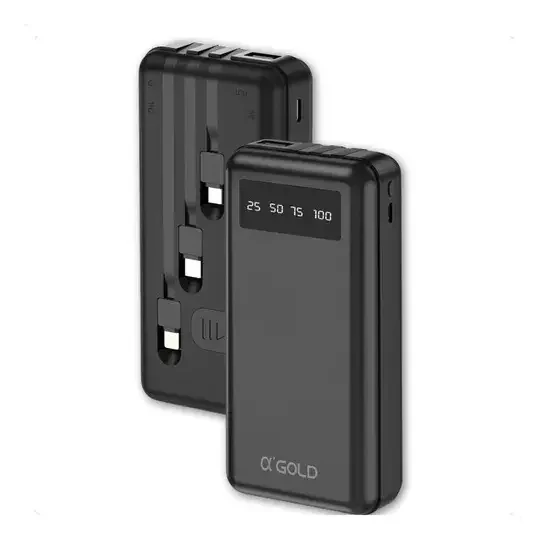 Imagem 1 de 3 do produto Carregador Portátil Power Bank 20000mah Bte-30 Agold Cor Preto
