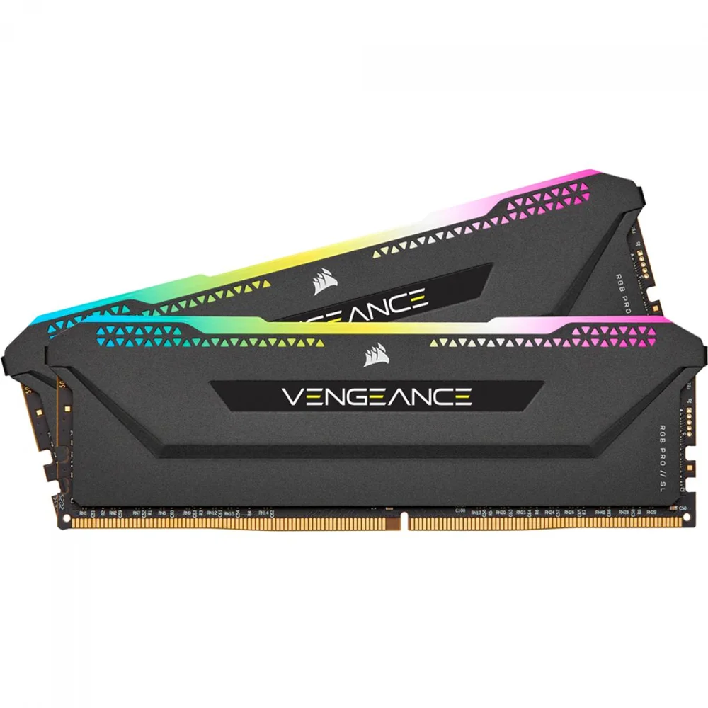 Memória Ddr4 Corsair Vengeance RGB Pro Sl, 16gb (2x8GB) 3200mhz, Black, Cmh16gx4m2e3200c16
